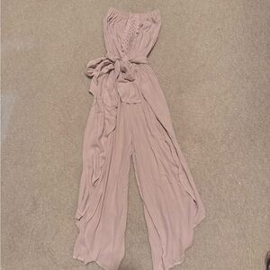 Light Pink Strapless Jumpsuit